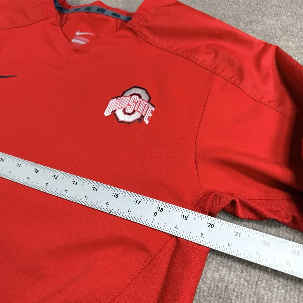 Nike Acceleration Pullover Mens Size Small Red Ohio State Buckeyes Stretch‎